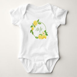 Body Para Bebé Monograma de regalo de Baby Shower Wreath Citrus l