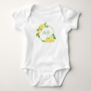 Body Para Bebé Monograma de regalo de Baby Shower Wreath Citrus l