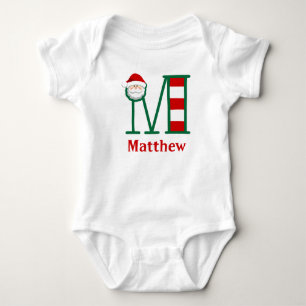 Body Para Bebé Monograma de traje bodysuit para Navidades Santa d