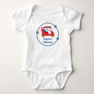 Body Para Bebé Monograma del nombre del tema del golf amarillo ro