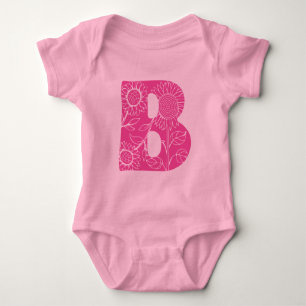 Body Para Bebé Monograma floral de la letra mayúscula B