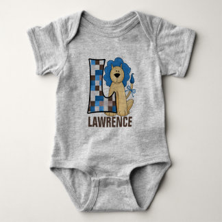 Body Para Bebé Monograma "L" para niños | León azul de patchwork