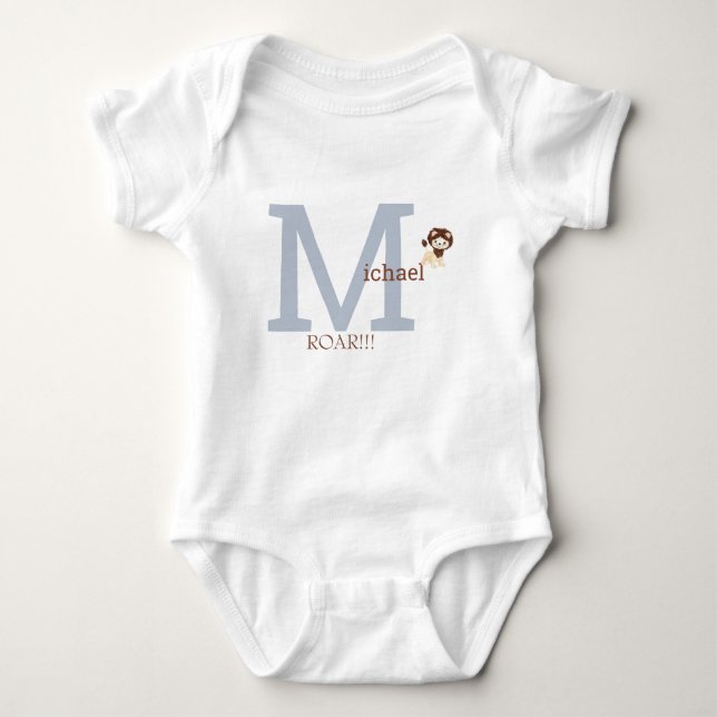 Body Para Bebé Monograma lindo León Baby Boy Bodysuit (Anverso)