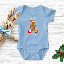 Body Para Bebé Monograma Navidades Santa Gingerbread Letra A Boy