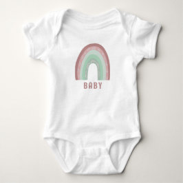 Body Para Bebé Monograma nombre bebé Earthy Boho Rainbow Baby Bod