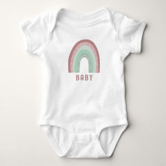 Body Para Bebé Monograma nombre bebé Earthy Boho Rainbow Baby Bod