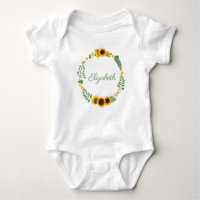 Monograma Nombre girasoles Flor verde amarilla