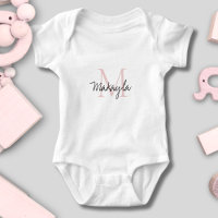 Monograma Nombre Rosa Beige Script