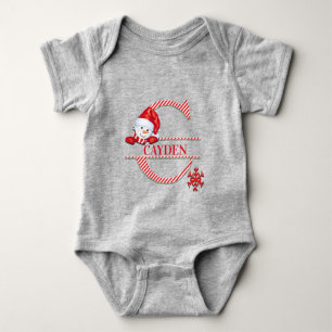 Body Para Bebé Monograma personalizable de Snowman