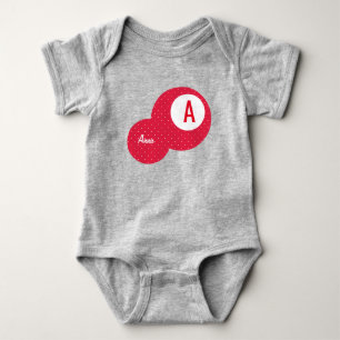 Body Para Bebé Monograma personalizado de Red Dotty