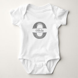 Body Para Bebé Monograma personalizado o plateado inicial Su nomb