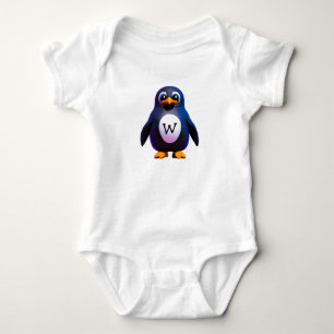 Body Para Bebé Monograma pingüino