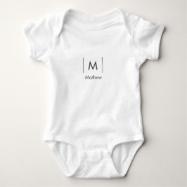 Body Para Bebé Monograma sencillo y elegante para hombre con líne