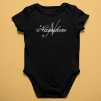 Monograma Único Personalizado de Nombre en Blanco 