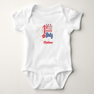 Body Para Bebé Monogramo de las estrellas de los fuegos artificia