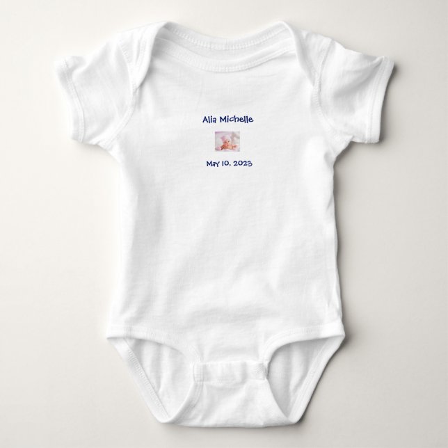 Body Para Bebé Monogramo de traje de bebé (Anverso)