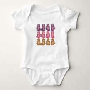 Body Para Bebé Monos Coloridos al Estilo de Pixel Caprichoso