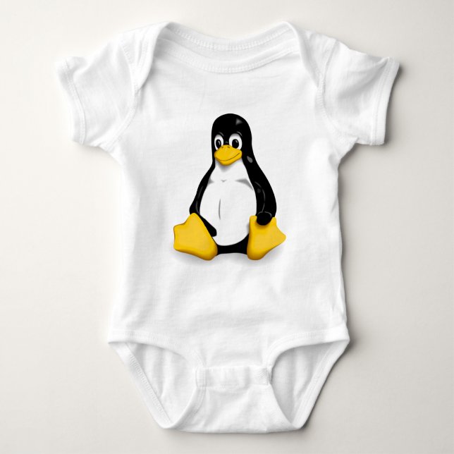 Body Para Bebé Monos del bebé de Linux Tux (Anverso)