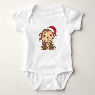 Body Para Bebé Monos Navidades de monos Animales de Invierno Mono
