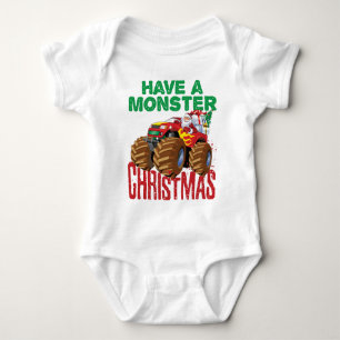 Body Para Bebé Monster Navidades de camiones Santa Claus Niños ni