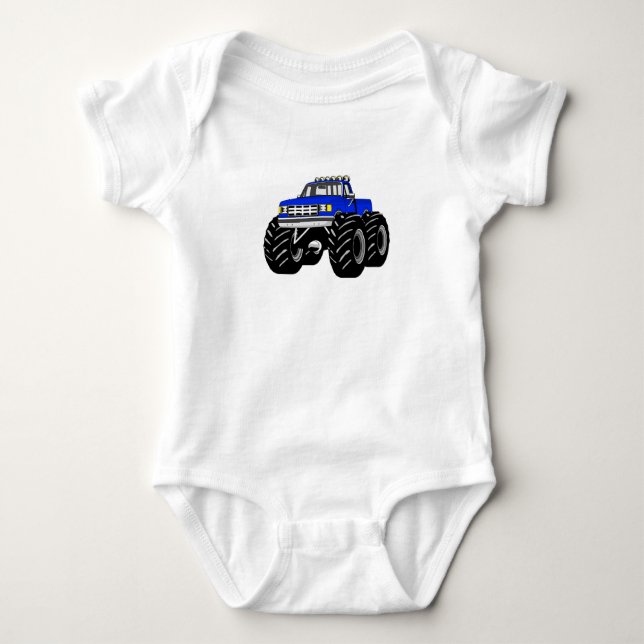 Body Para Bebé Monster truck azul (Anverso)