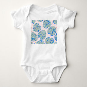 Body Para Bebé Monstera tropical: Patrón de cosecha Terrazzo