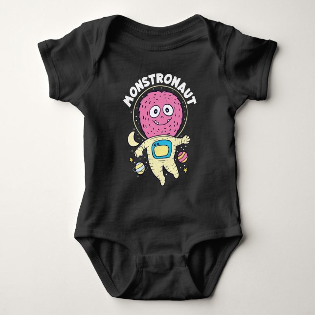 Body Para Bebé Monstruo astronauta  (Anverso)