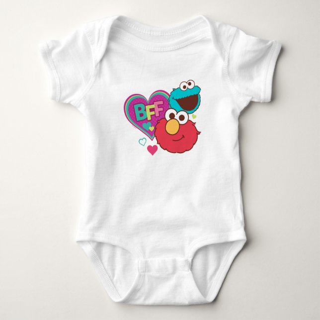 Body Para Bebé Monstruo Elmo y Cookie - BFF (Anverso)