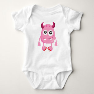 Body Para Bebé Monstruo lindo, monstruo rosado, monstruo gracioso