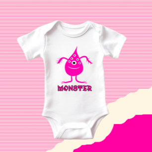 Body Para Bebé Monstruo rosa