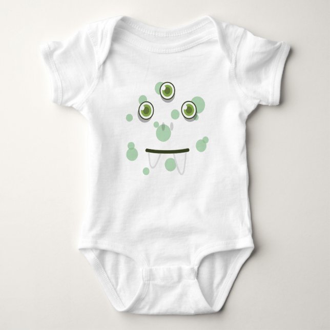 Body Para Bebé Monstruo Verde Ropa De Los Niños (Anverso)