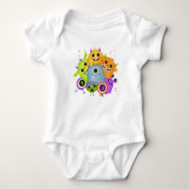 Body Para Bebé Monstruos Lindos Bodysuit de Acuarela para Bebé |