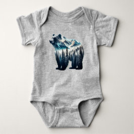 Body Para Bebé Montañas y bosques de oso pardo