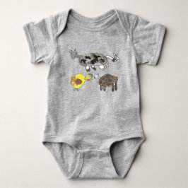 Body Para Bebé Moo, pato, baa. Diseño de animales para los niños.