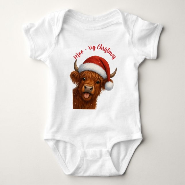 Body Para Bebé Moo-rry ChristmasT-Shirt (Anverso)