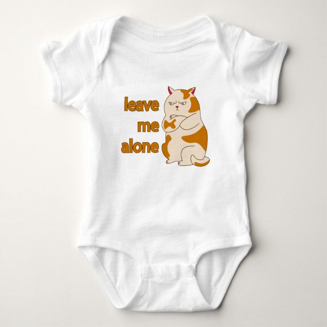 Body Para Bebé Moody fat cat leave me alone  (Anverso)