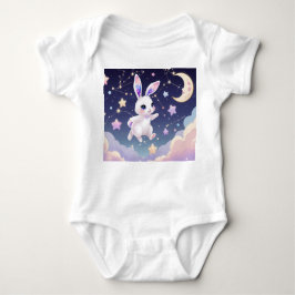 Body Para Bebé Moon Bunny Baby Bodysuit – Pastel Celestial Rabbit