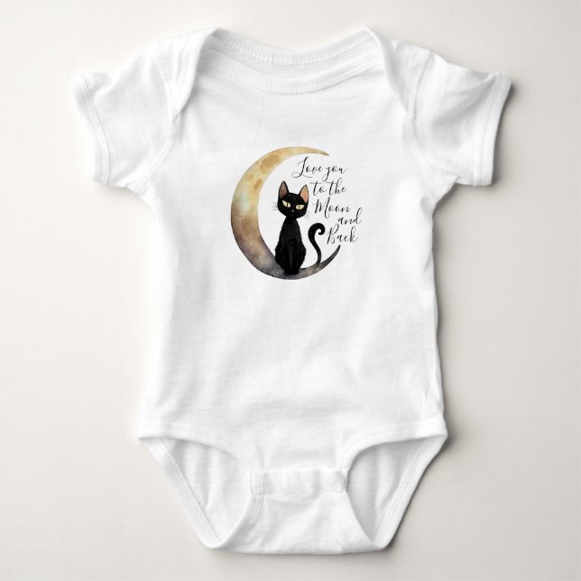 Body Para Bebé Moon y traje negro para bebés (Anverso)