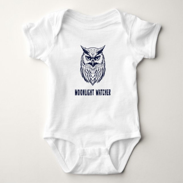 Body Para Bebé Moonlight Watcher – Owl Design Toddler Bodysuit (Anverso)