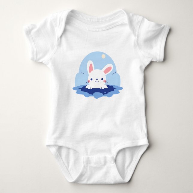 Body Para Bebé Moonlit Bunny Peek (Anverso)