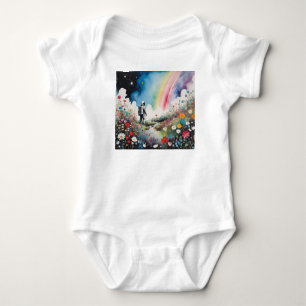 Body Para Bebé Moonman Astronauta En Un Planeta Floral Con Arcoir