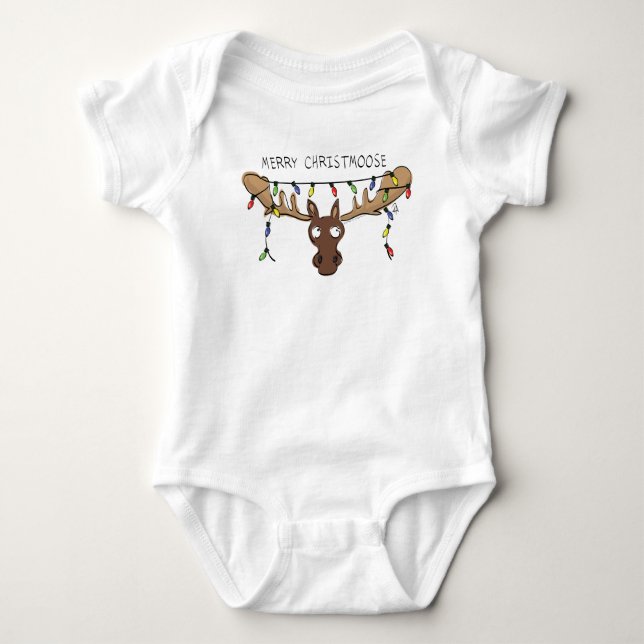 Body Para Bebé Moose Cute Funny Navidades (Anverso)