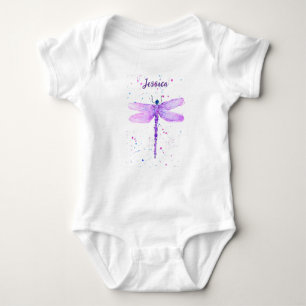 Body Para Bebé Morado dragonfly acuarela giratoria lindo