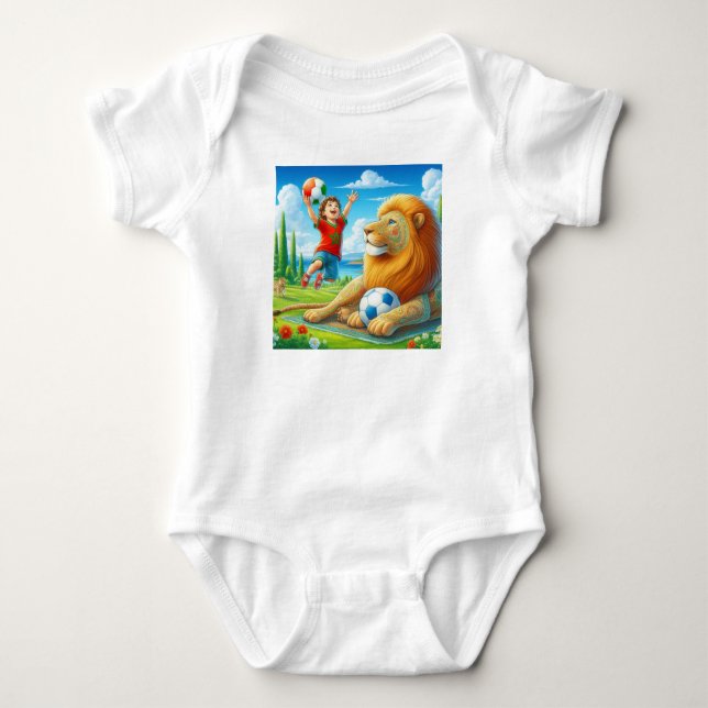 Body Para Bebé Moroccan Football Baby Bodysuit.Lion Pride Design (Anverso)