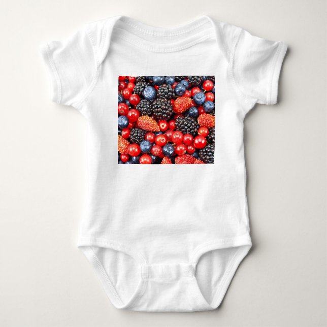 Body Para Bebé Mosaico de fondo Berry-Fresh (Anverso)