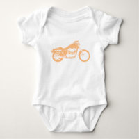 Motocicleta amarilla Baby Bodysuit