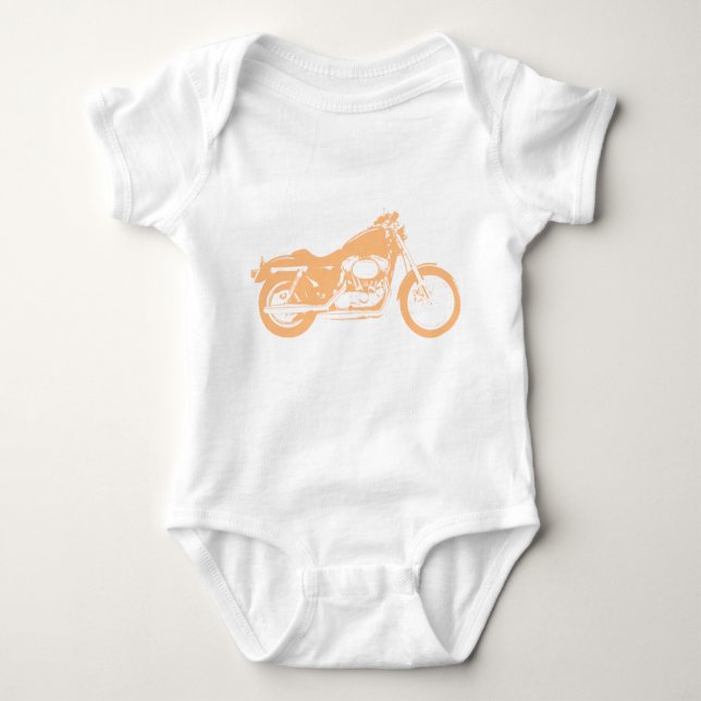 Body Para Bebé Motocicleta amarilla Baby Bodysuit (Anverso)