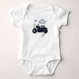 Body Para Bebé Motocicleta azul y gris graffiti camiseta