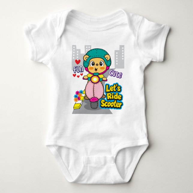 Body Para Bebé Motocicleta de oso (Anverso)