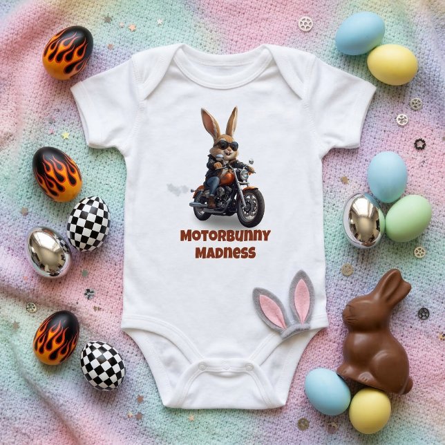 Body Para Bebé Motorbunny Madness - Cute Biker Rabbit Motorcycle (Subido por el creador)